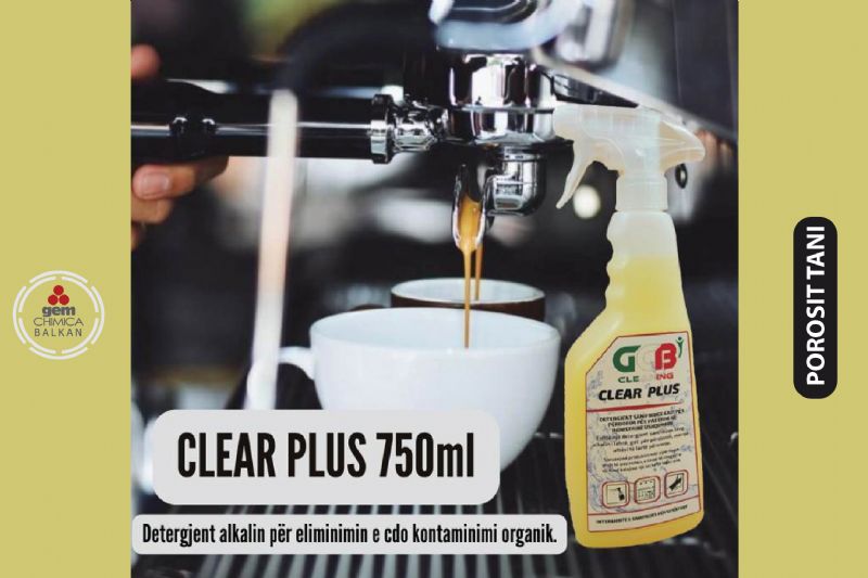 CLEAR PLUS per pastrimin e yndyrave, Detergjent alkalik per HORECA, Produkt per eliminimin e kontaminimit organik, Detergjent profesional per industrine ushqimore, Pastrues alkalik per siperfaqe ne restorante